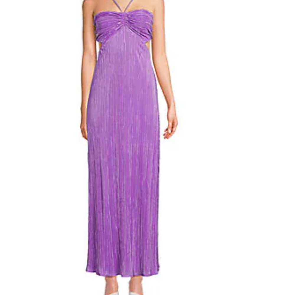 Renee C. Purple Maxi Halter Dress